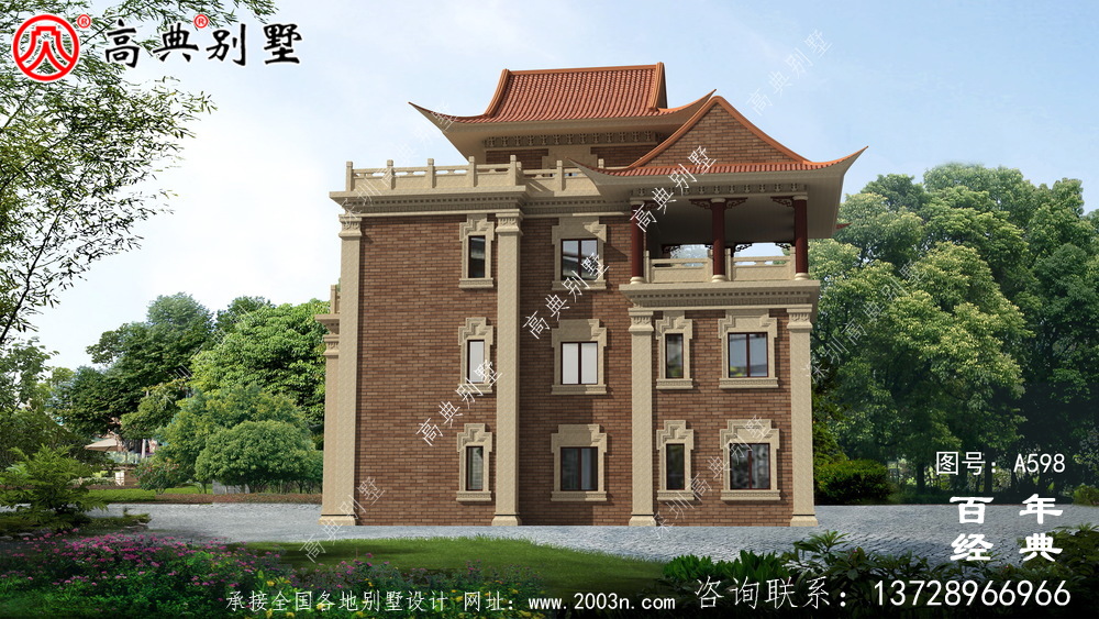 新農村四層中式住宅推薦方案_別墅設計圖紙,新農村別墅,農村自建房設計