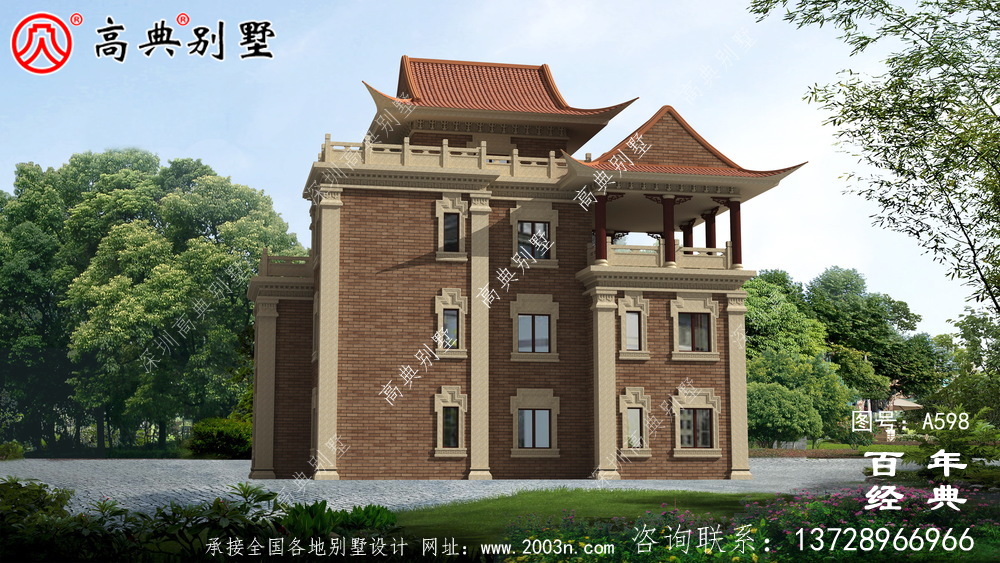 新農村四層中式住宅推薦方案_別墅設計圖紙,新農村別墅,農村自建房設計
