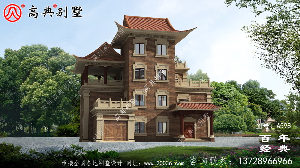 新農村四層中式住宅推薦方案_別墅設計圖紙,新農村別墅,農村自建房設計