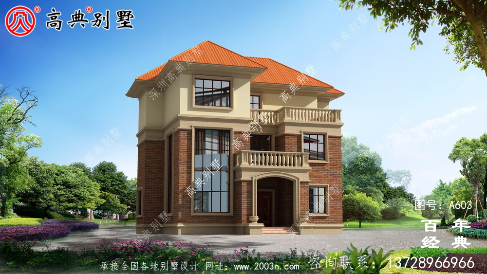 新農村三層帶陽臺住宅推薦方案_別墅設計圖紙,新農村別墅,農村自建房設計