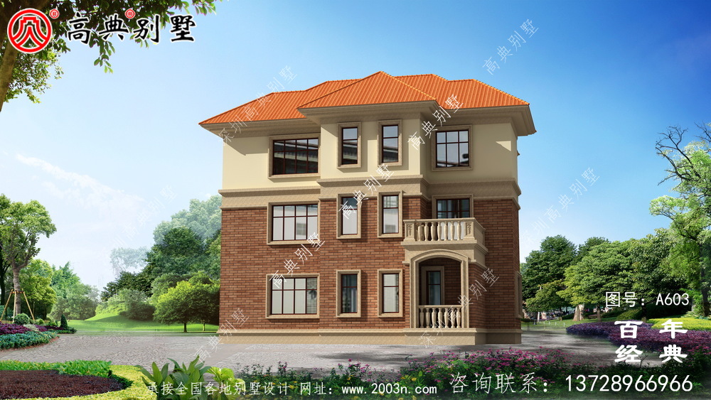新農村三層帶陽臺住宅推薦方案_別墅設計圖紙,新農村別墅,農村自建房設計