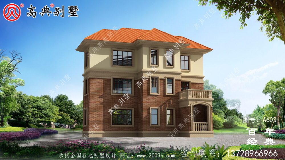 新農村三層帶陽臺住宅推薦方案_別墅設計圖紙,新農村別墅,農村自建房設計