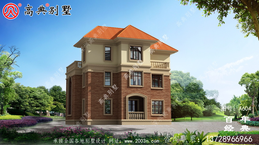 三層帶露臺小別墅施工圖_別墅設計圖紙,新農村別墅,農村自建房設計