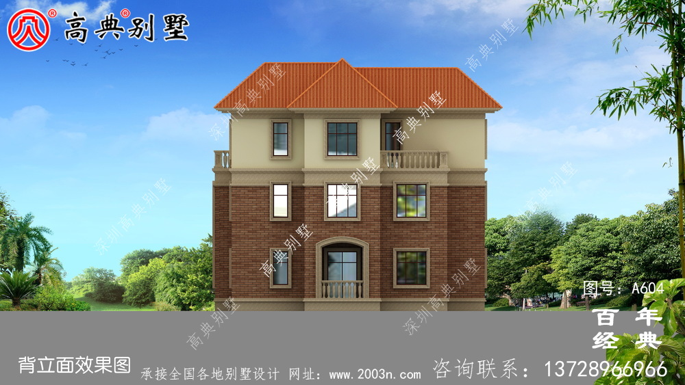 三層帶露臺小別墅施工圖_別墅設計圖紙,新農村別墅,農村自建房設計
