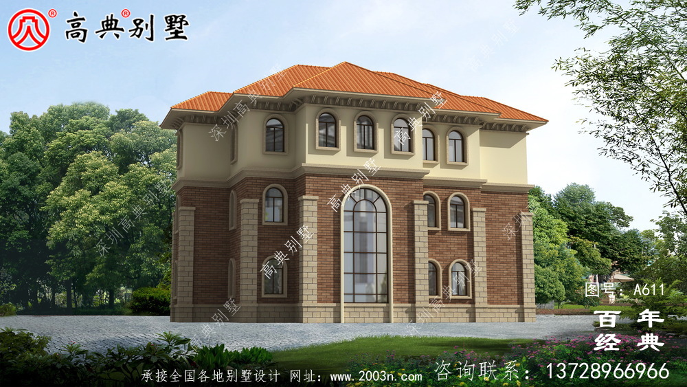 精致的三層帶車庫歐式別墅_別墅設(shè)計圖紙,新農(nóng)村別墅,農(nóng)村自建房設(shè)計