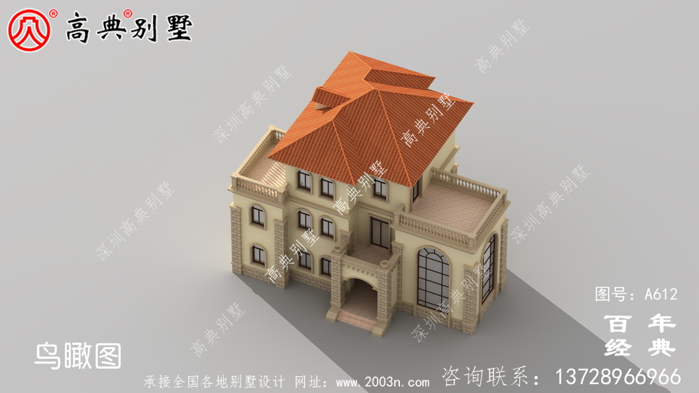 漂亮三層帶露臺別墅_別墅設計圖紙,新農村別墅,農村自建房設計