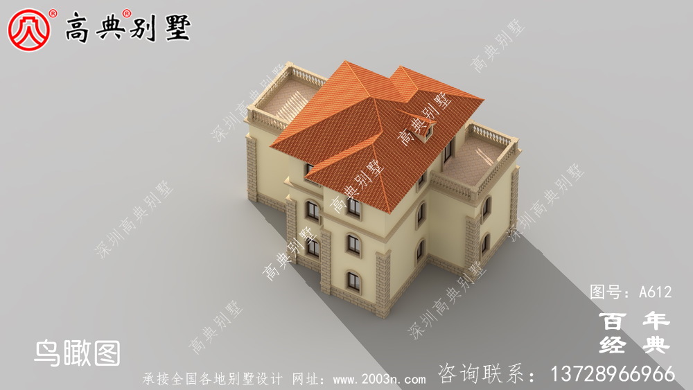 漂亮三層帶露臺別墅_別墅設計圖紙,新農村別墅,農村自建房設計