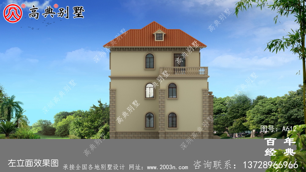 漂亮三層帶露臺別墅_別墅設計圖紙,新農村別墅,農村自建房設計