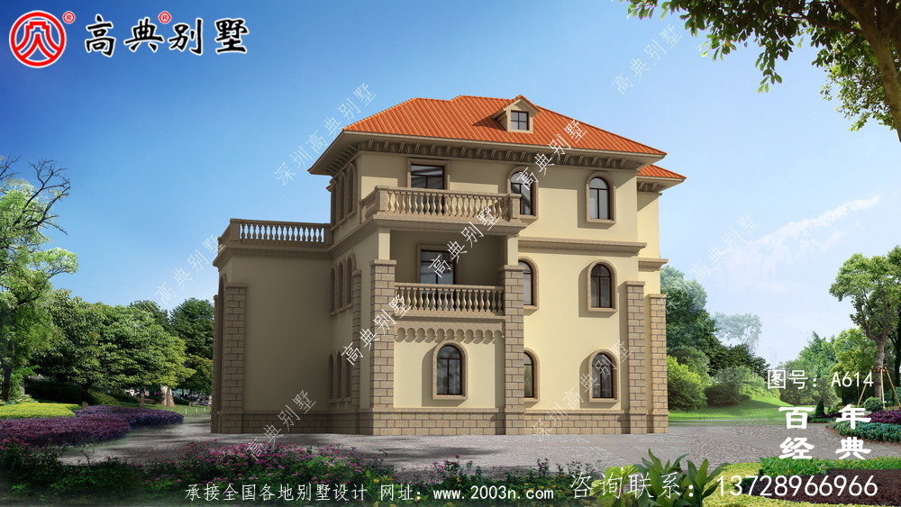 三層鄉村別墅圖紙_別墅設計圖紙,新農村別墅,農村自建房設計
