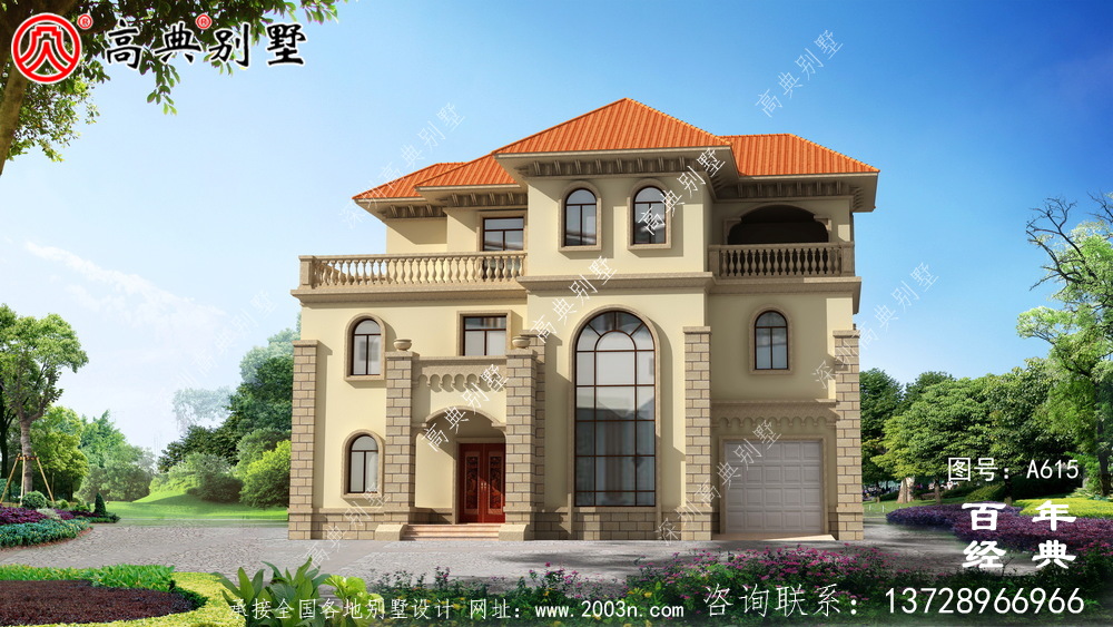農村三層帶車庫別墅全套圖紙_別墅設計圖紙,新農村別墅,農村自建房設計
