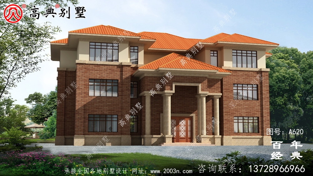 經典三層別墅設計_別墅設計圖紙,新農村別墅,農村自建房設計
