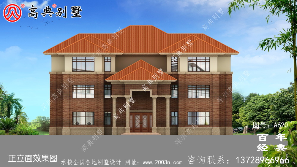 經典三層別墅設計_別墅設計圖紙,新農村別墅,農村自建房設計