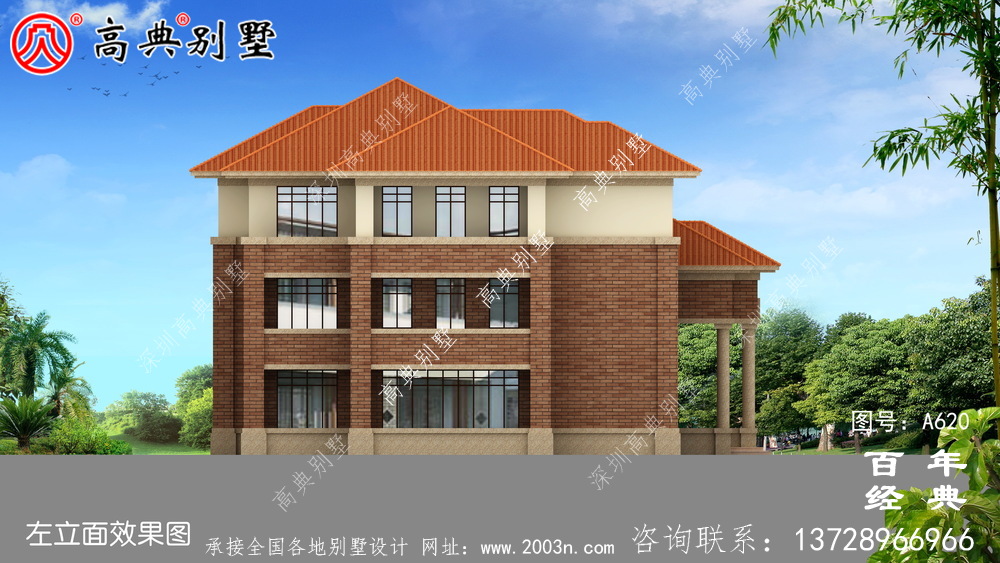 經典三層別墅設計_別墅設計圖紙,新農村別墅,農村自建房設計