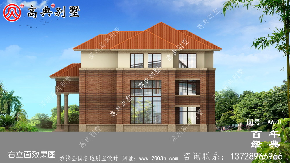 經典三層別墅設計_別墅設計圖紙,新農村別墅,農村自建房設計