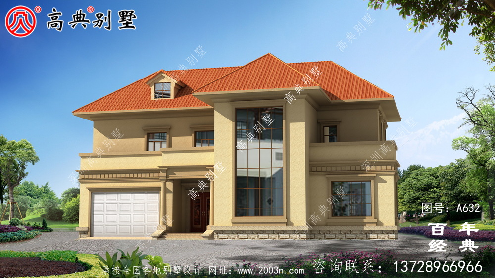 新農(nóng)村兩層帶露臺(tái)車(chē)庫(kù)住宅設(shè)計(jì)_別墅設(shè)計(jì)圖紙,新農(nóng)村別墅,農(nóng)村自建房設(shè)計(jì)
