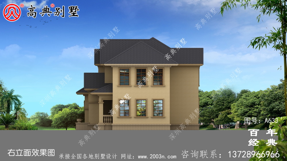 兩層帶車庫(kù)框架結(jié)構(gòu)大氣豪華別墅_別墅設(shè)計(jì)圖紙,房屋設(shè)計(jì)圖