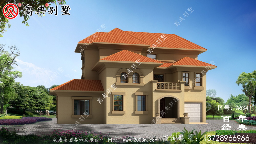 農村三層帶車庫小別墅_別墅設計圖紙,農村房屋設計圖,農村自建房設計