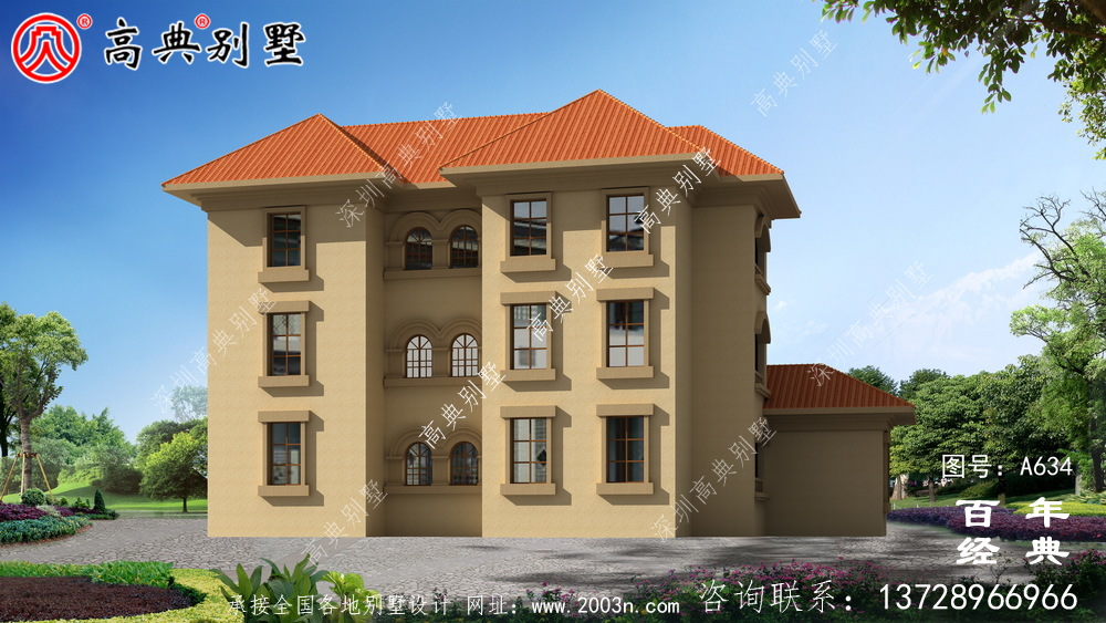 農村三層帶車庫小別墅_別墅設計圖紙,農村房屋設計圖,農村自建房設計