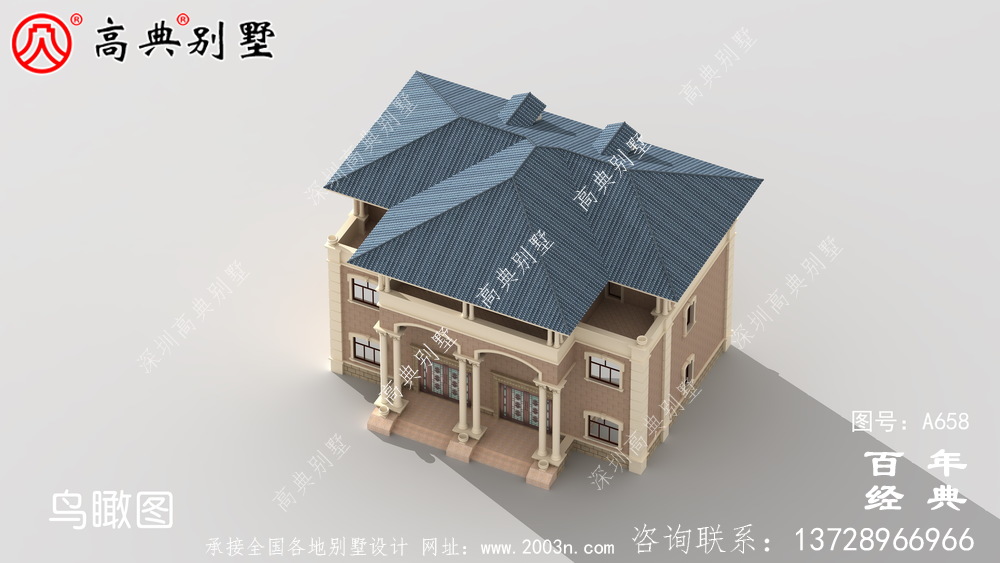 三層歐式雙拼帶露臺鄉村小別墅設計_別墅設計圖紙,新農村別墅,農村自建房設計
