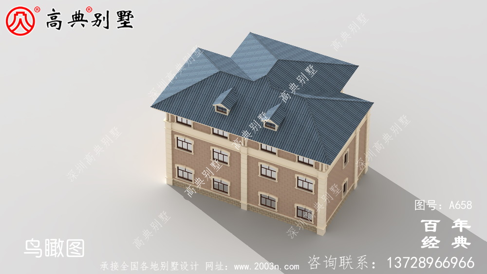 三層歐式雙拼帶露臺鄉村小別墅設計_別墅設計圖紙,新農村別墅,農村自建房設計