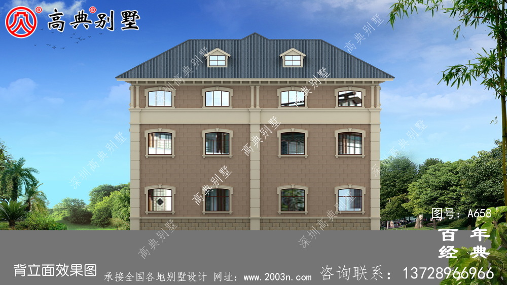 三層歐式雙拼帶露臺鄉村小別墅設計_別墅設計圖紙,新農村別墅,農村自建房設計