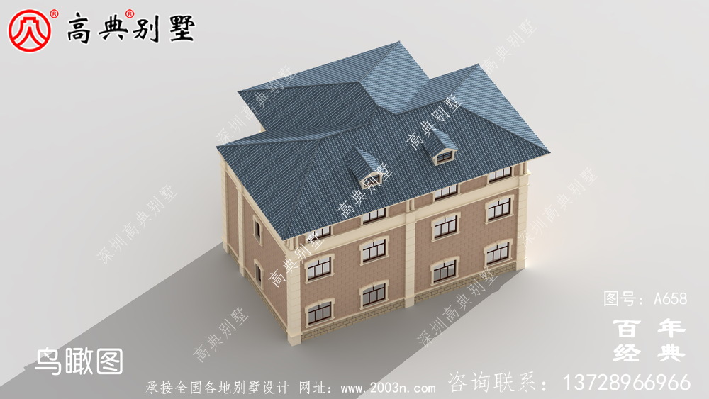 三層歐式雙拼帶露臺鄉村小別墅設計_別墅設計圖紙,新農村別墅,農村自建房設計