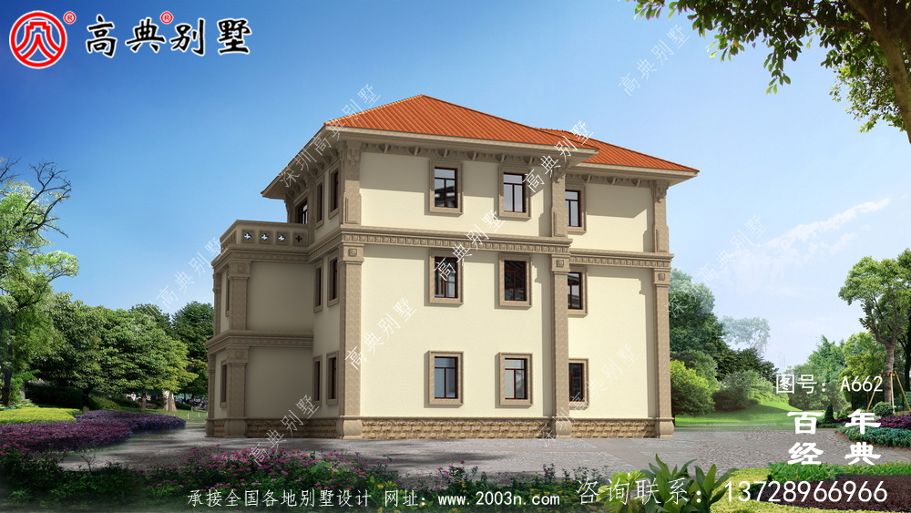 新農村建設三層別墅適用型鄉(xiāng)村別墅設計圖紙_農村自建小別墅外觀圖