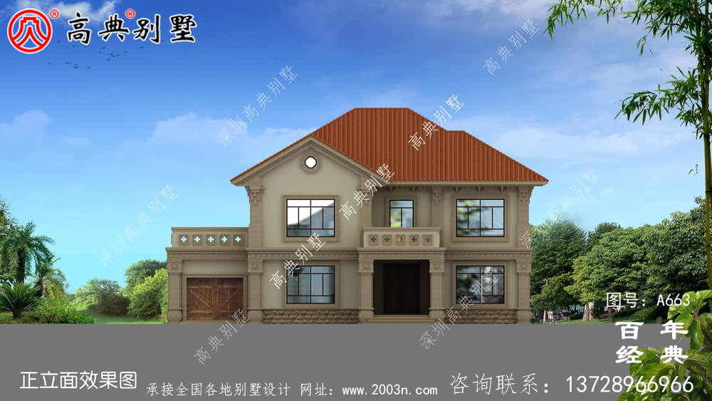 新農村簡易兩層別墅設計圖紙_農村自建小別墅效果圖