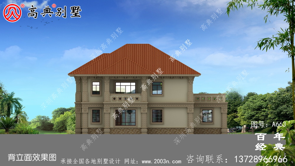 新農村簡易兩層別墅設計圖紙_農村自建小別墅效果圖