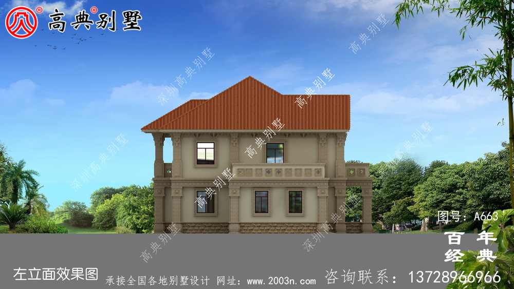 新農村簡易兩層別墅設計圖紙_農村自建小別墅效果圖