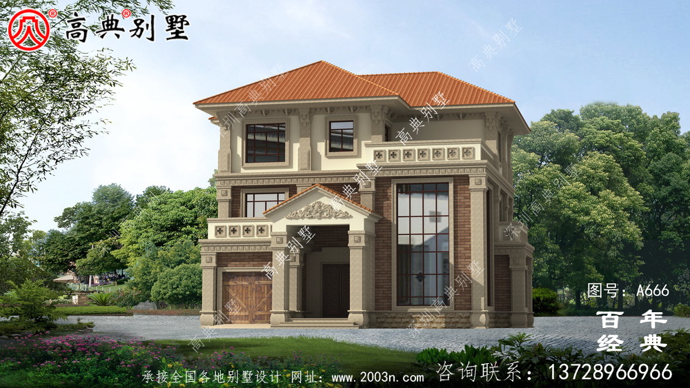 鄉(xiāng)村三層帶停車位適用型小別墅設計圖紙_新農村別墅戶型圖設計