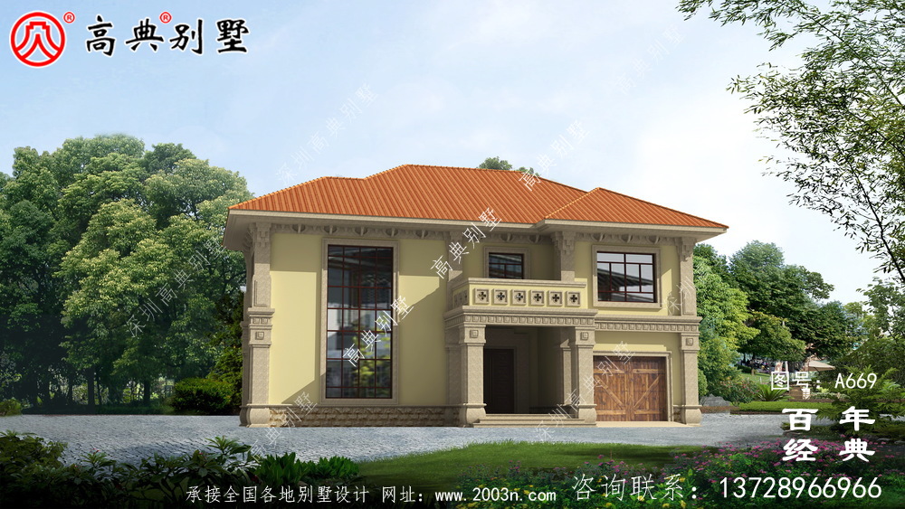 新農村二樓附車庫簡易農村小別墅設計圖_農村二樓建房別墅圖