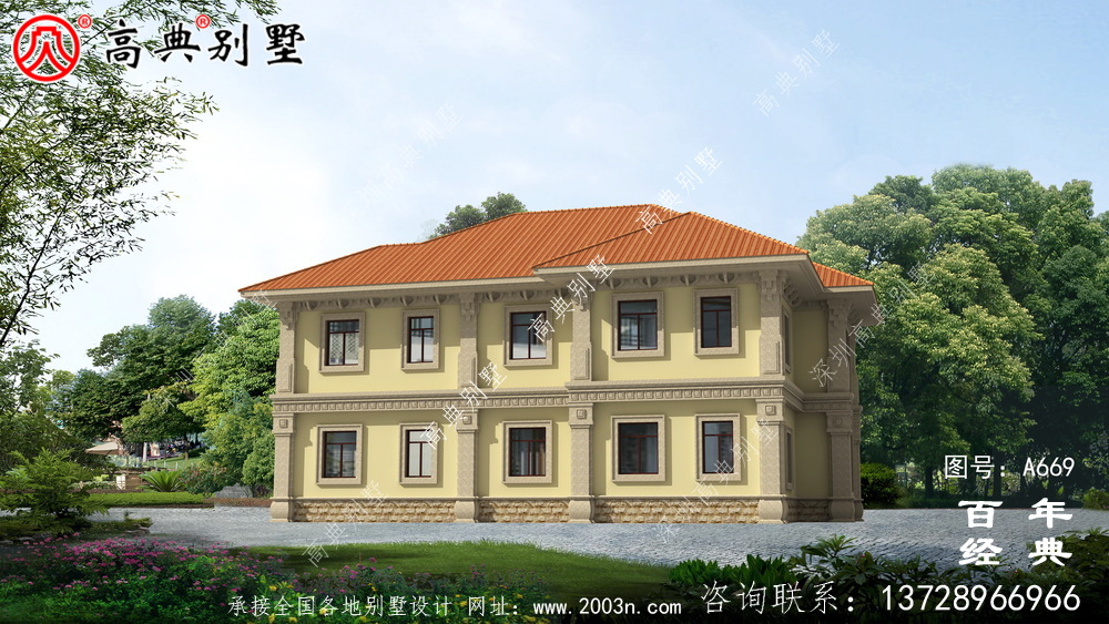 新農村二樓附車庫簡易農村小別墅設計圖_農村二樓建房別墅圖