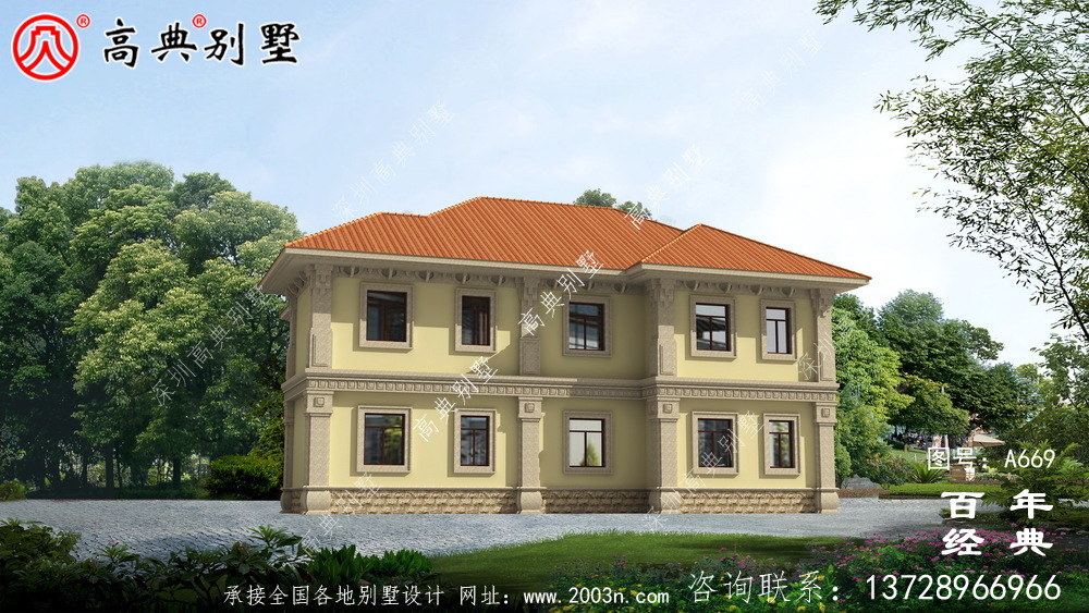 新農村二樓附車庫簡易農村小別墅設計圖_農村二樓建房別墅圖