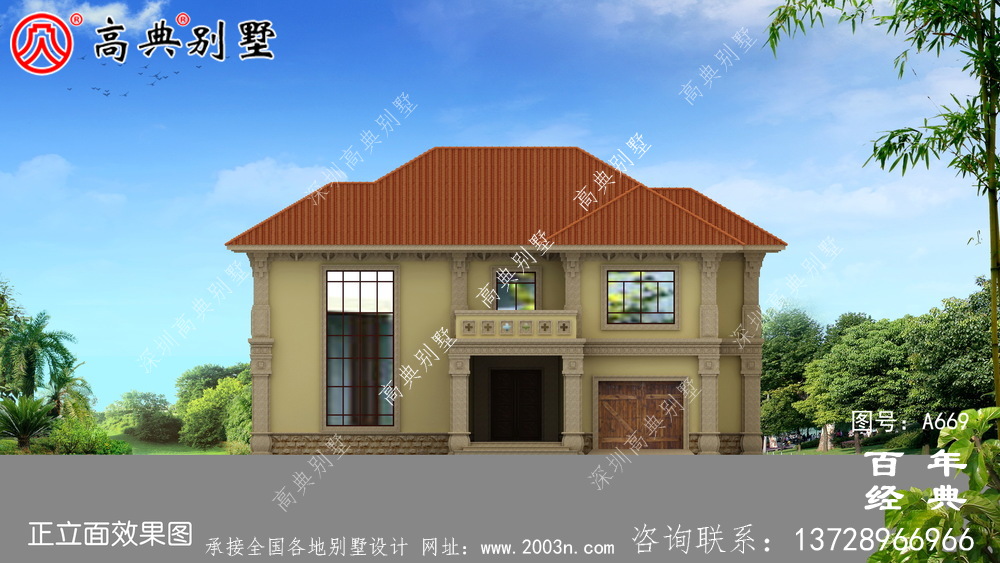 新農村二樓附車庫簡易農村小別墅設計圖_農村二樓建房別墅圖