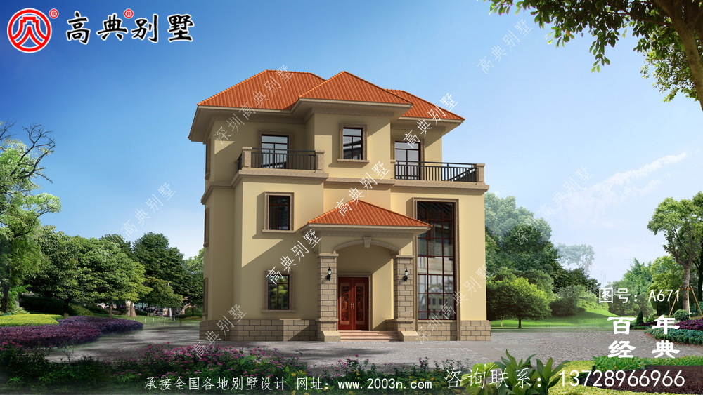 新農(nóng)村建設(shè)三層鄉(xiāng)村別墅設(shè)計(jì)圖紙_農(nóng)村自建小別墅三層外觀圖