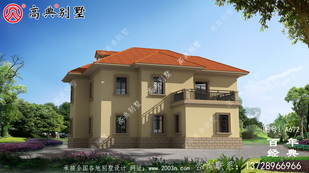 新農(nóng)村二層復(fù)式客廳別墅設(shè)計(jì)圖與效果圖_二層別墅外觀設(shè)計(jì)圖