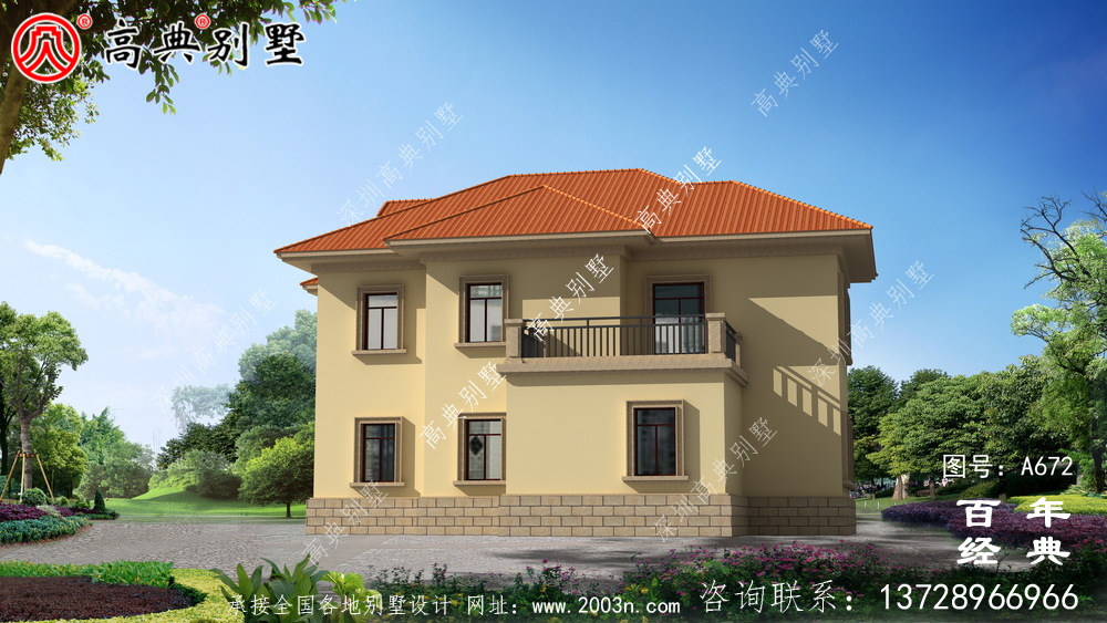 新農(nóng)村二層復(fù)式客廳別墅設(shè)計(jì)圖與效果圖_二層別墅外觀設(shè)計(jì)圖