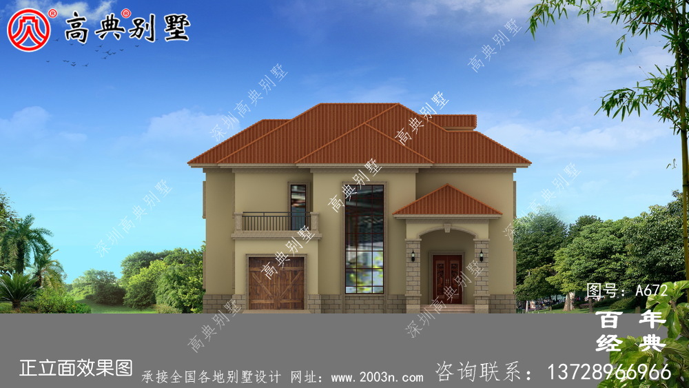 新農(nóng)村二層復(fù)式客廳別墅設(shè)計(jì)圖與效果圖_二層別墅外觀設(shè)計(jì)圖