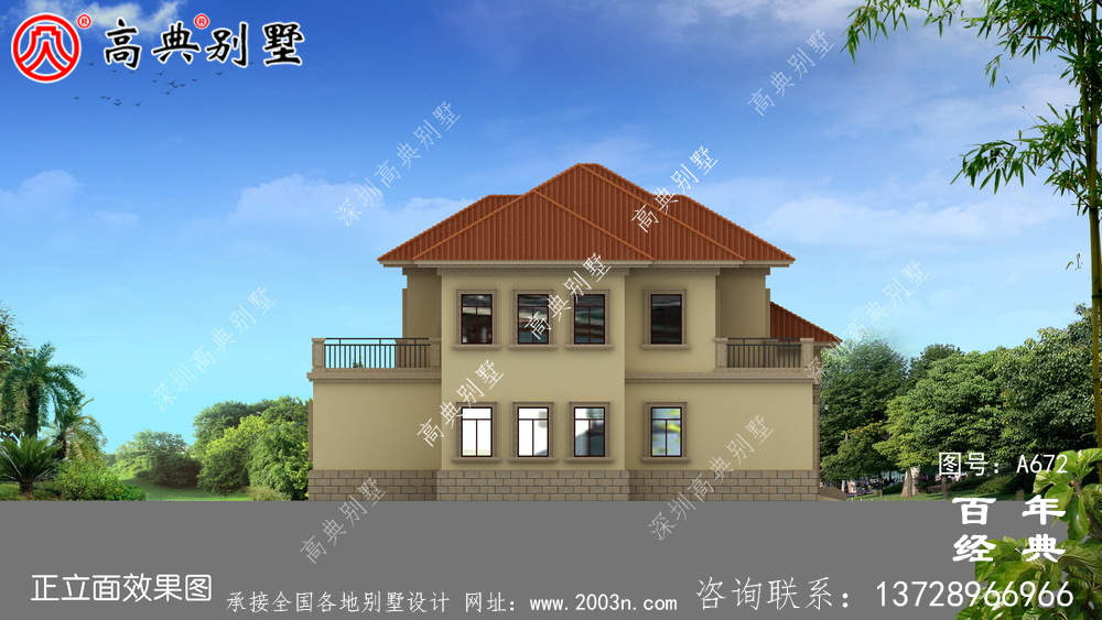 新農(nóng)村二層復(fù)式客廳別墅設(shè)計(jì)圖與效果圖_二層別墅外觀設(shè)計(jì)圖