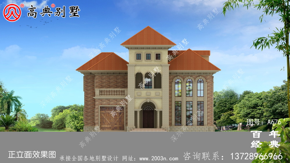 新農村建設三層帶停車位適用型鄉村別墅設計圖紙_鄉村三層自建房設計圖紙