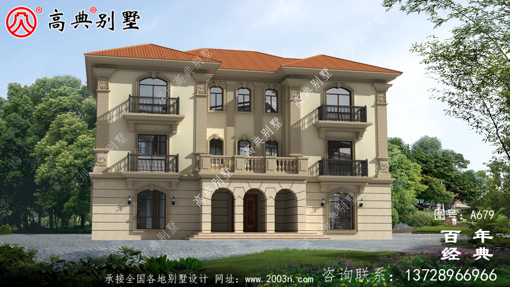 新農(nóng)村三層自建房設(shè)計圖紙帶陽臺_農(nóng)村小別墅外觀效果圖