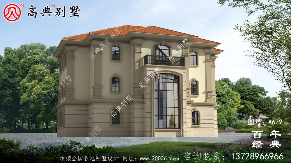 新農(nóng)村三層自建房設(shè)計圖紙帶陽臺_農(nóng)村小別墅外觀效果圖