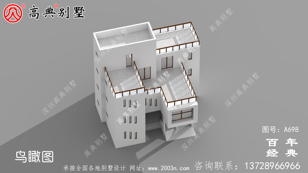 現代四層陽臺別墅圖紙與效果圖_四層住宅設計圖