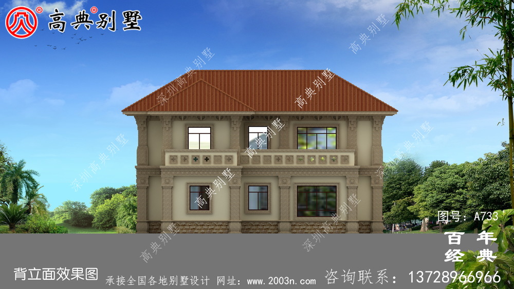 二層歐式古典別墅設計圖紙及設計效果圖_雙層別墅設計圖紙
