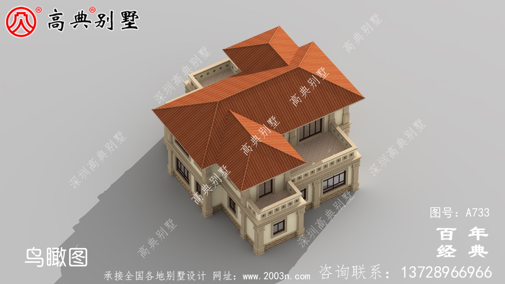 二層歐式古典別墅設計圖紙及設計效果圖_雙層別墅設計圖紙