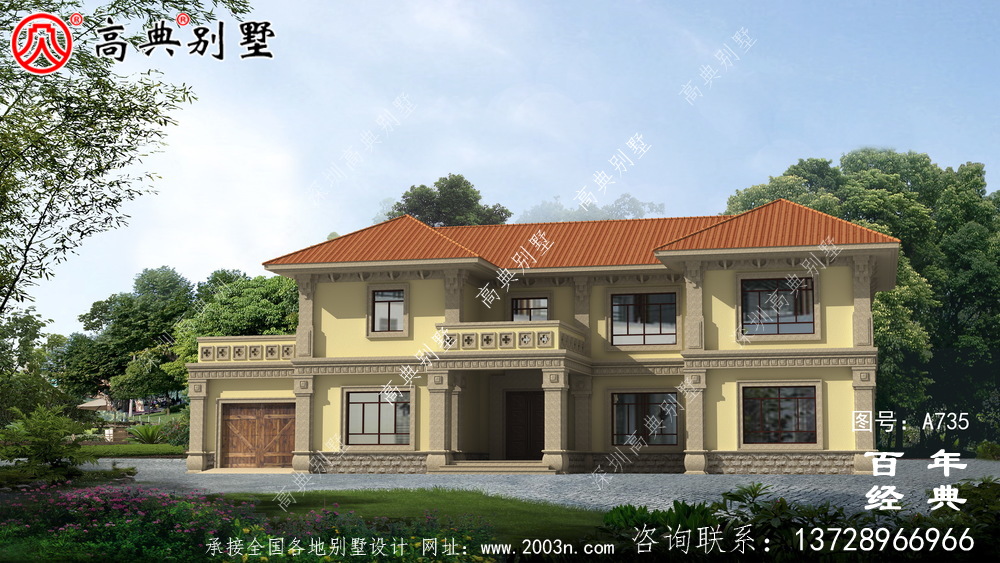 歐式二層帶陽臺車庫別墅設計效果圖_歐式二層別墅設計圖 歐式二層帶陽臺車庫別墅設計效果圖_歐式二層別墅設計圖
