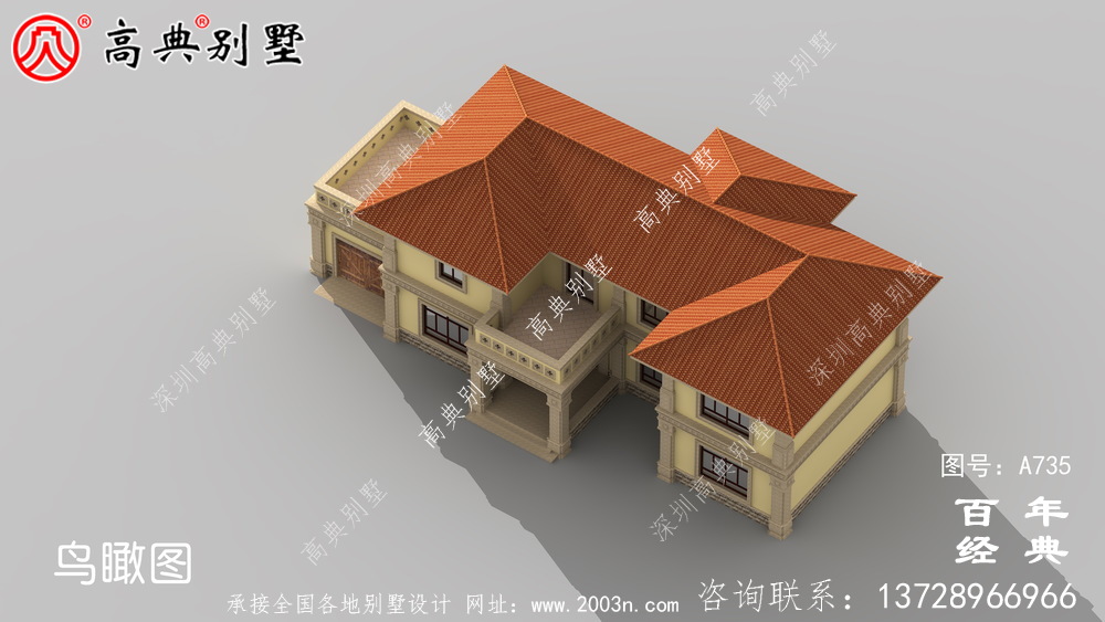 歐式二層帶陽臺車庫別墅設計效果圖_歐式二層別墅設計圖