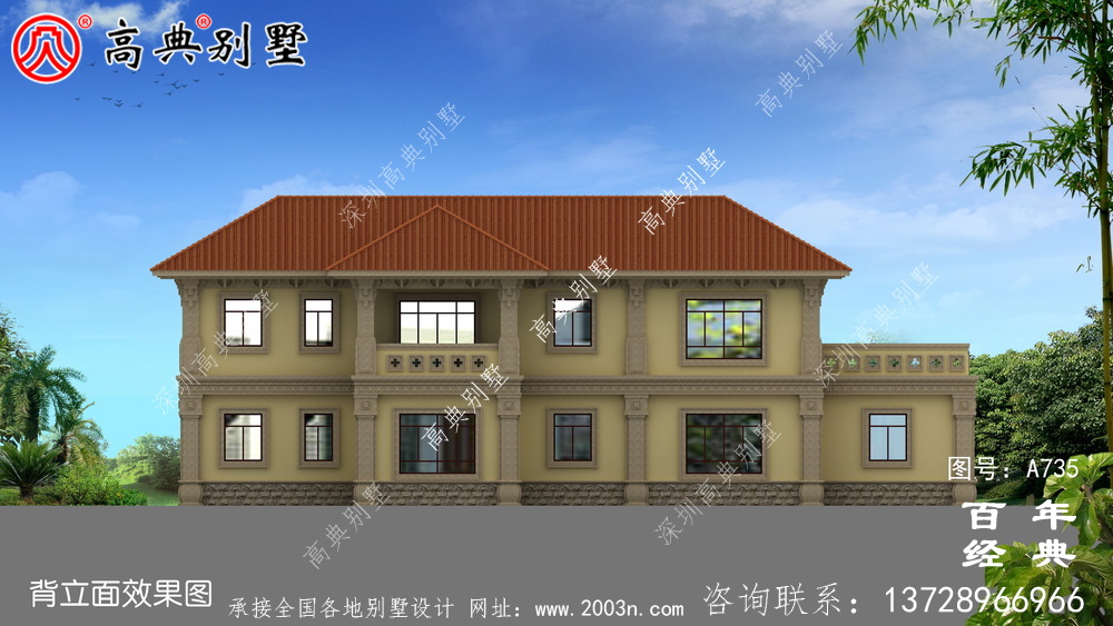 歐式二層帶陽臺車庫別墅設計效果圖_歐式二層別墅設計圖