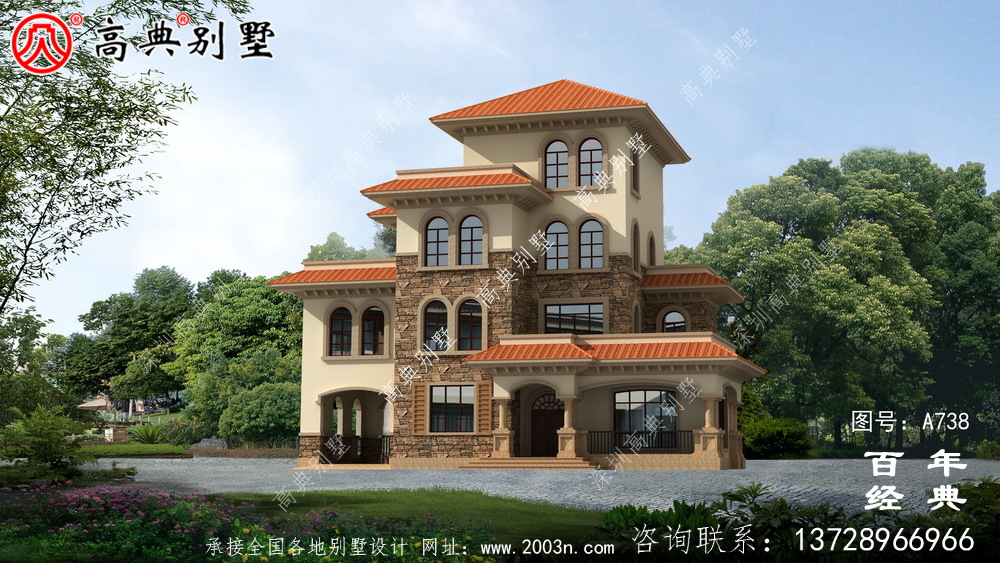 歐式四層帶車庫別墅設計圖紙及設計效果圖_鄉村四層別墅設計 歐式四層帶車庫別墅設計圖紙及設計效果圖_鄉村四層別墅設計